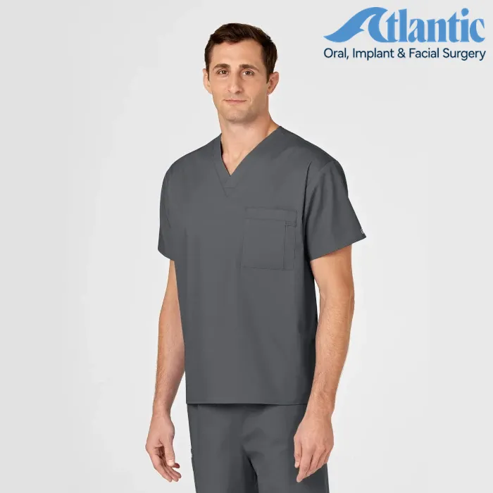 WonderWink Wonderworks (100) Unisex V-Neck Top (Atlantic) (Men's Fit)