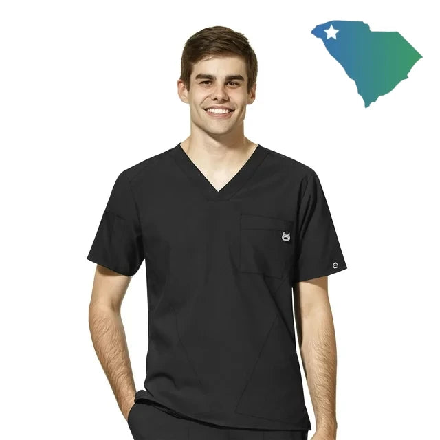 WonderWink W123 (6355) - Men's Men's V-Neck Scrub Top (UOMS)