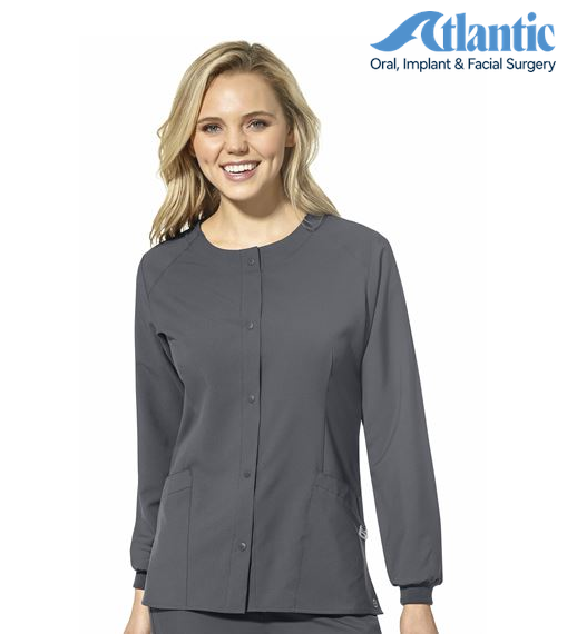 WonderWink W123 (8155) - Women's Crew Neck Warm Up Jacket (Atlantic)