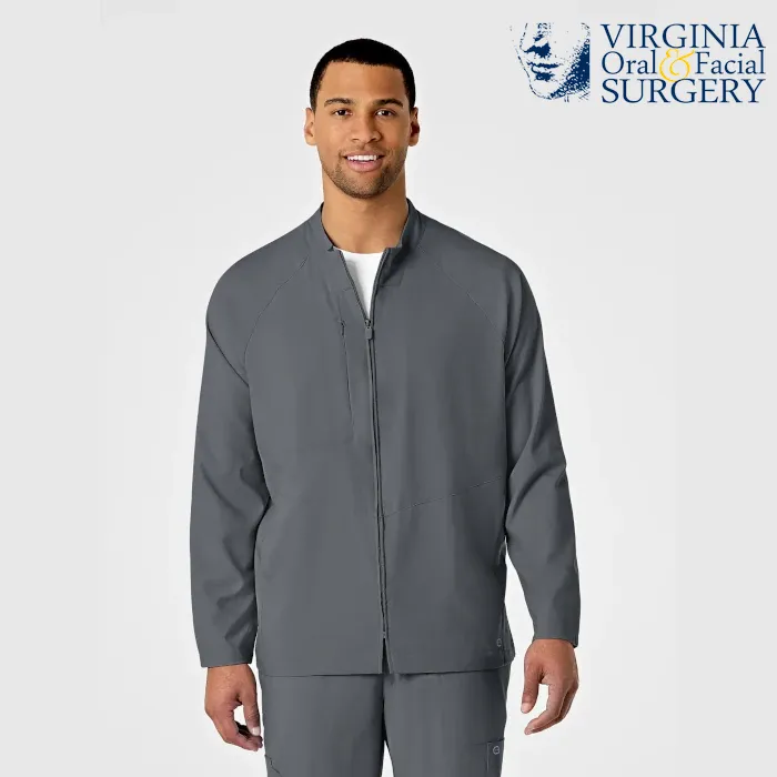 WonderWink W123 (8355) - Men's Zip Front Warm Up Scrub Jacket (VOFS)