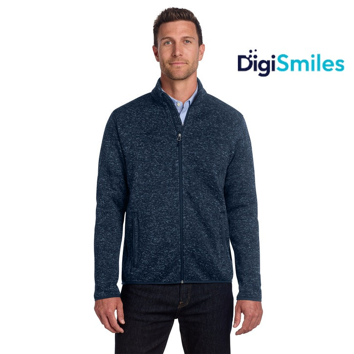 Port Authority (F232) Men's Sweater Fleece Jacket (DigiSmiles)