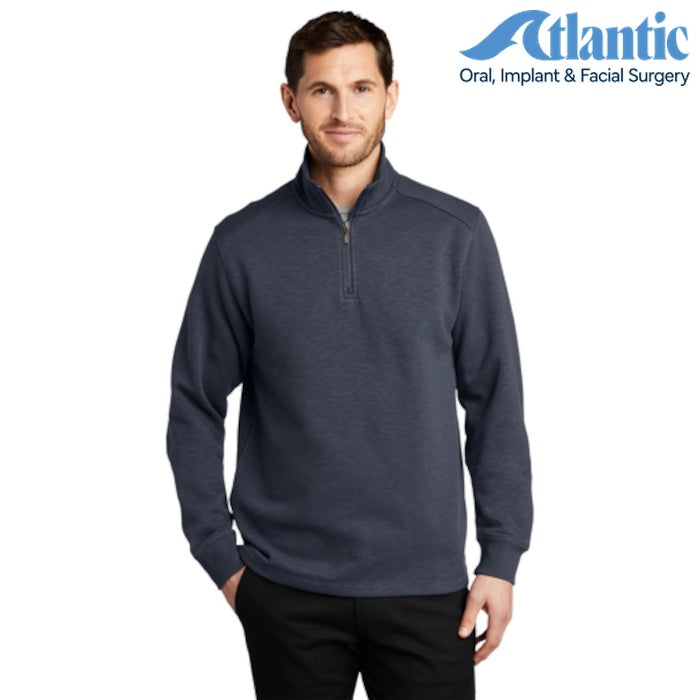 Port Authority (F295) Men's Slub Fleece 1/4-Zip Pullover (Atlantic)