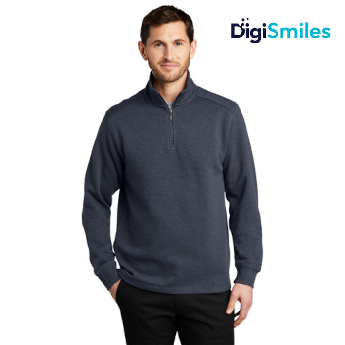 Port Authority (F295) Men's Slub Fleece 1/4-Zip Pullover (DigiSmiles)