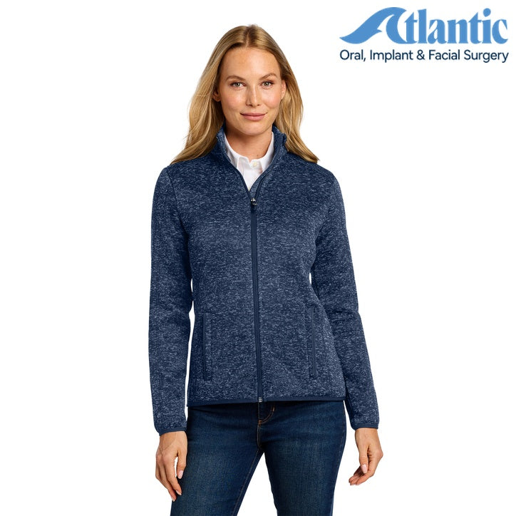 Port Authority (L232) Women's Sweater Fleece Jacket (Atlantic)