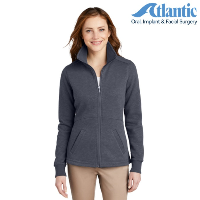 Port Authority (L293) Women's Slub Fleece Full-Zip Jacket (Atlantic)
