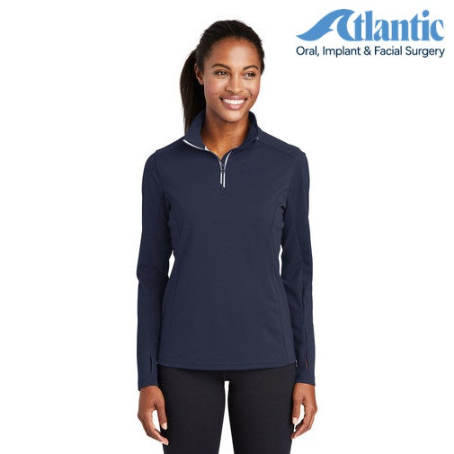 Sport-Tek (LST860) Women's Sport-Wick Textured 1/4-Zip Pullover (Atlantic)