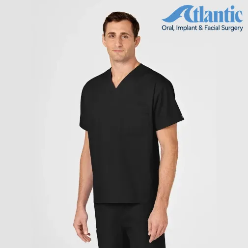 WonderWink Wonderworks (100) Unisex V-Neck Top (Atlantic) (Men's Fit)