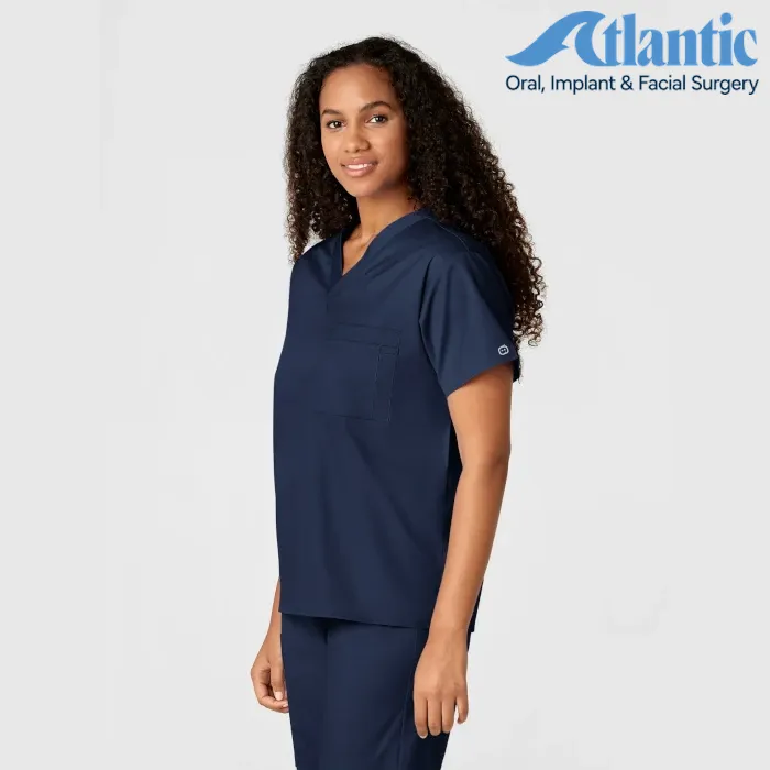 WonderWink Wonderworks (100) Unisex V-Neck Top (Atlantic) (Men's Fit)
