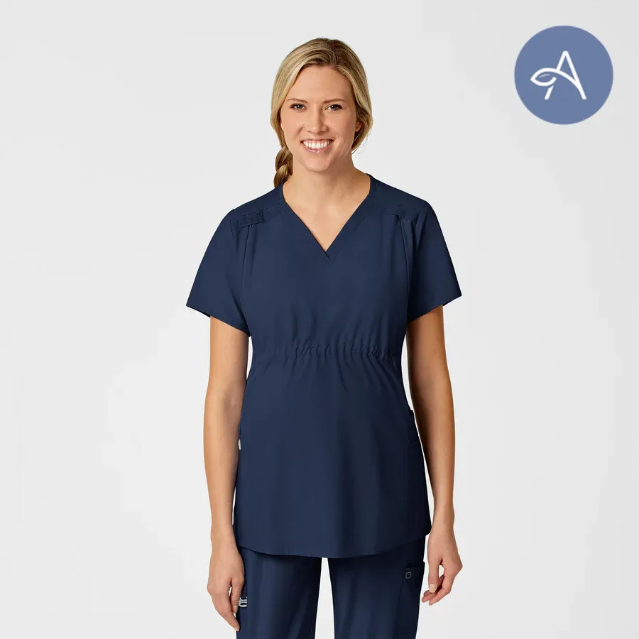 WonderWink W123 (4555) - Maternity V-Neck Scrub Top (AGNIHOTRI)