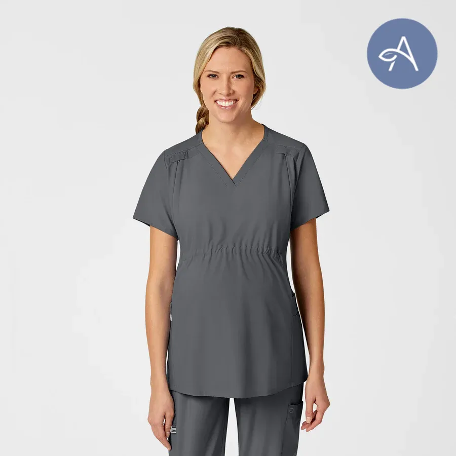 WonderWink W123 (4555) - Maternity V-Neck Scrub Top (AGNIHOTRI)