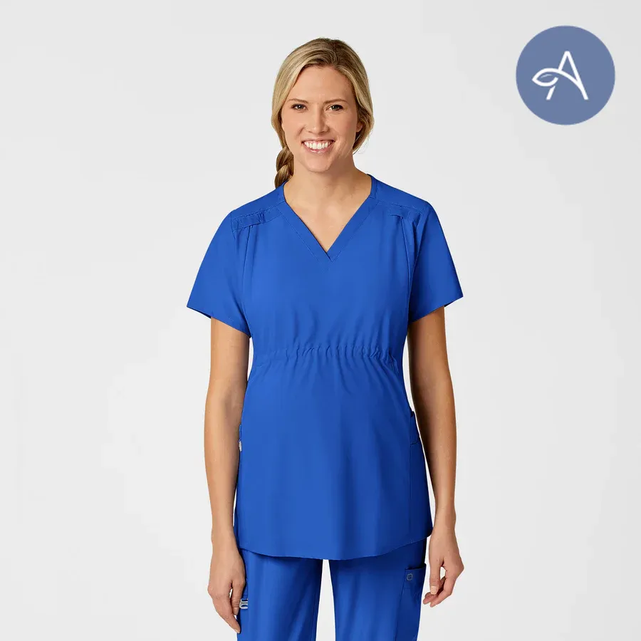 WonderWink W123 (4555) - Maternity V-Neck Scrub Top (AGNIHOTRI)