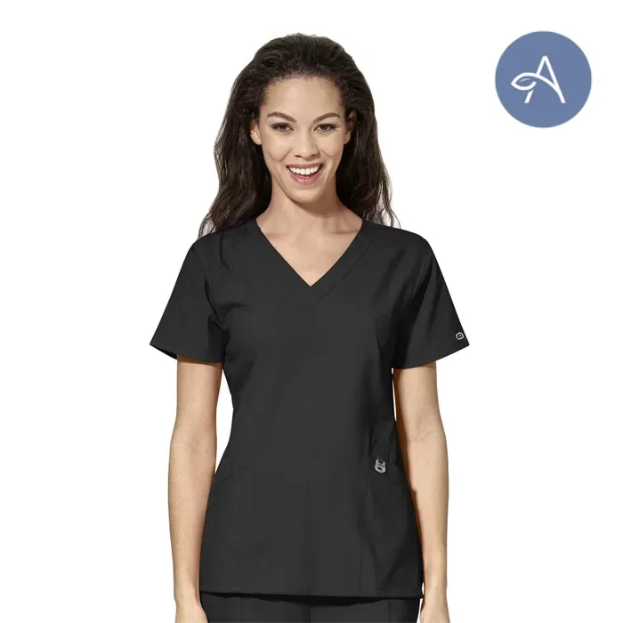 WonderWink W123 (6155) - Women's Stylized V-Neck Top (AGNIHOTRI)