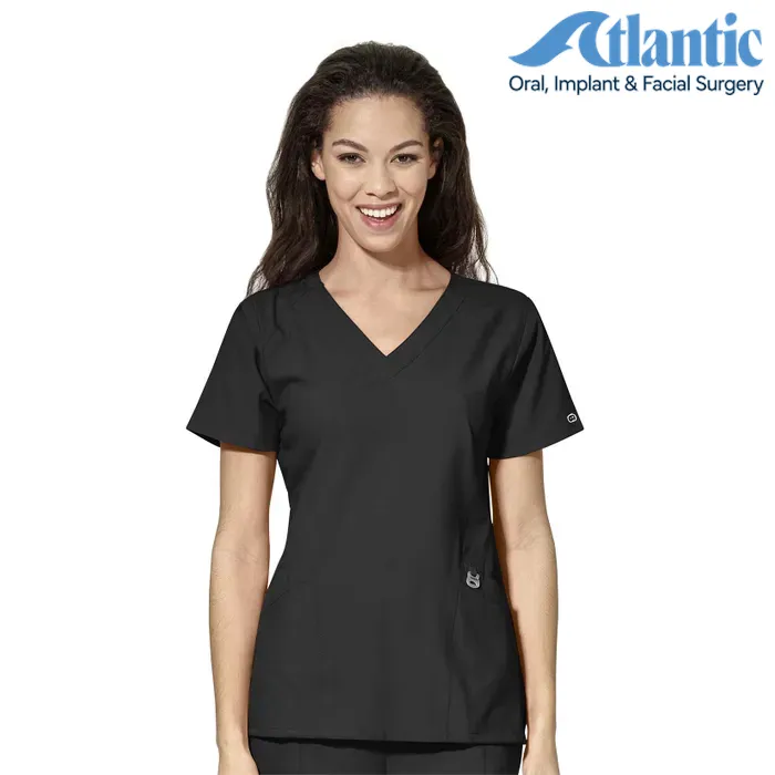 WonderWink W123 (6155) - Women's Stylized V-Neck Top (Atlantic)