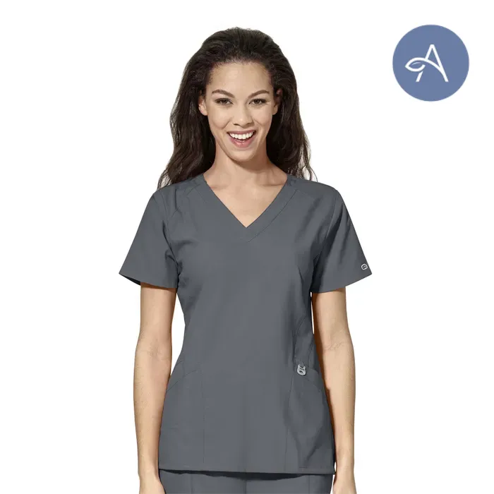 WonderWink W123 (6155) - Women's Stylized V-Neck Top (AGNIHOTRI)