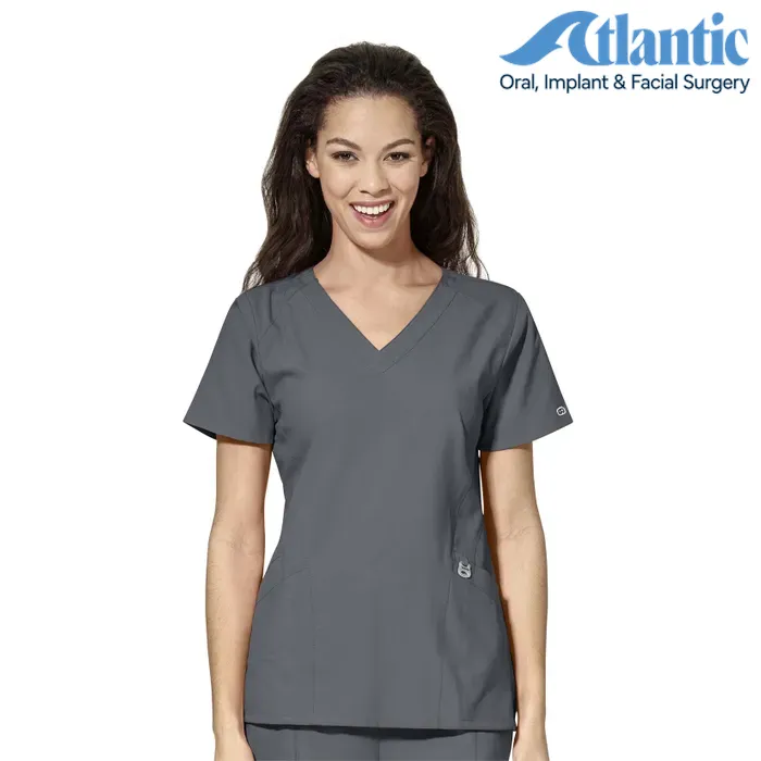 WonderWink W123 (6155) - Women's Stylized V-Neck Top (Atlantic)