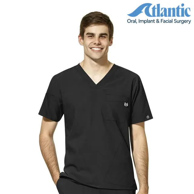 WonderWink W123 (6355) - Men's Men's V-Neck Scrub Top (Atlantic)
