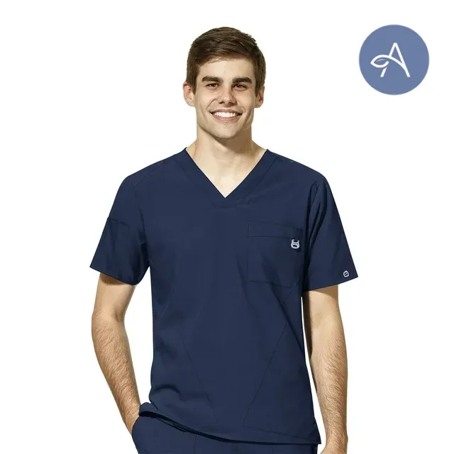 WonderWink W123 (6355) - Men's Men's V-Neck Scrub Top (AGNIHOTRI)