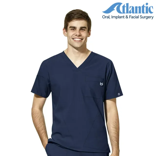 WonderWink W123 (6355) - Men's Men's V-Neck Scrub Top (Atlantic)