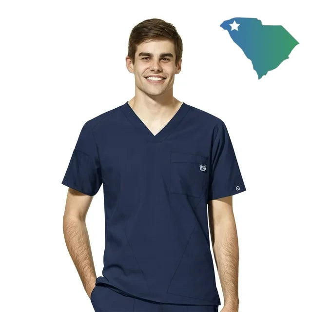 WonderWink W123 (6355) - Men's Men's V-Neck Scrub Top (UOMS)