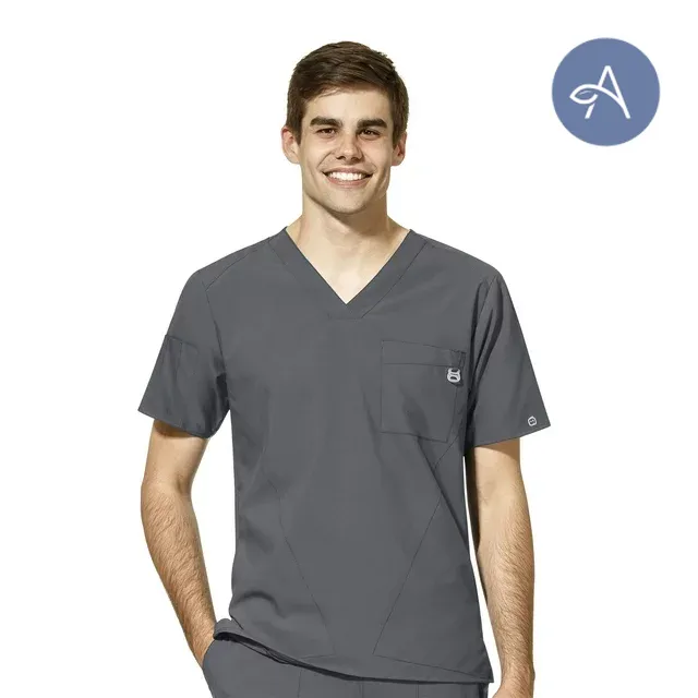 WonderWink W123 (6355) - Men's Men's V-Neck Scrub Top (AGNIHOTRI)