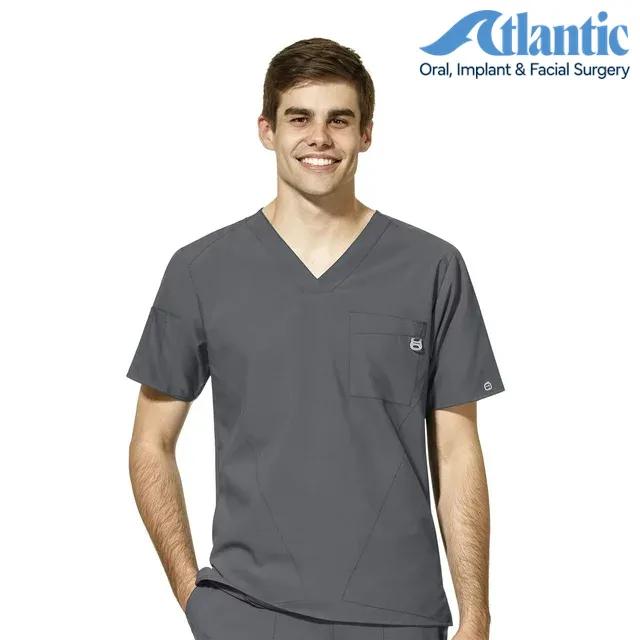 WonderWink W123 (6355) - Men's Men's V-Neck Scrub Top (Atlantic)