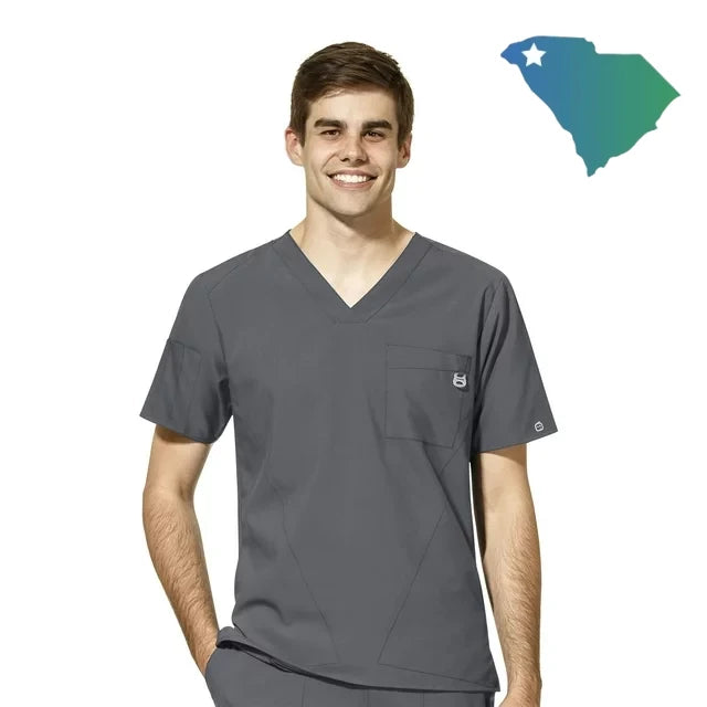 WonderWink W123 (6355) - Men's Men's V-Neck Scrub Top (UOMS)