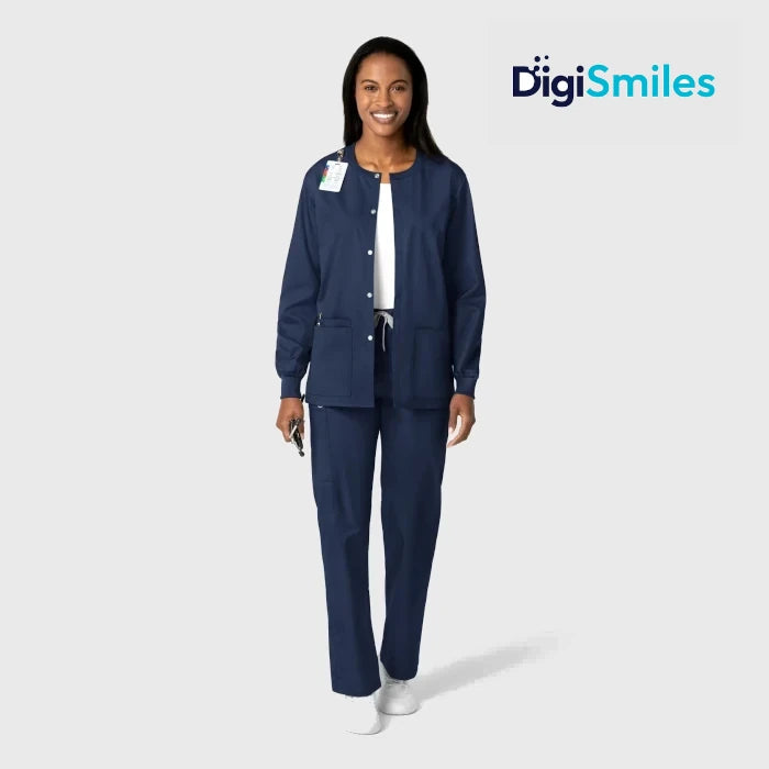 WonderWink Wonderworks (800) - Unisex Snap Front Jacket (DigiSmiles)