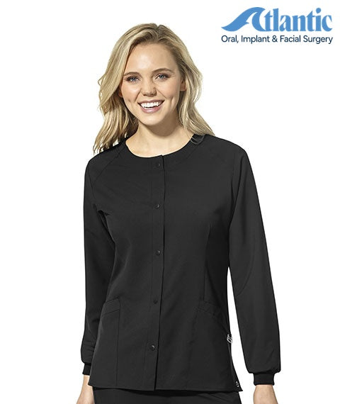 WonderWink W123 (8155) - Women's Crew Neck Warm Up Jacket (Atlantic)