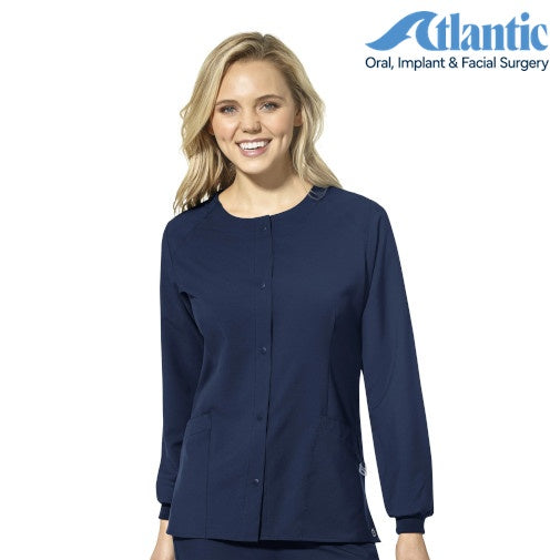 WonderWink W123 (8155) - Women's Crew Neck Warm Up Jacket (Atlantic)