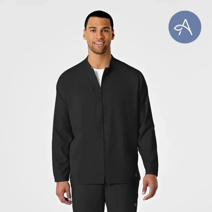 WonderWink W123 (8355) - Men's Zip Front Warm Up Scrub Jacket (AGNIHOTRI)