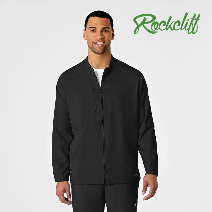 WonderWink W123 (8355) - Men's Zip Front Warm Up Scrub Jacket (Rockcliff)