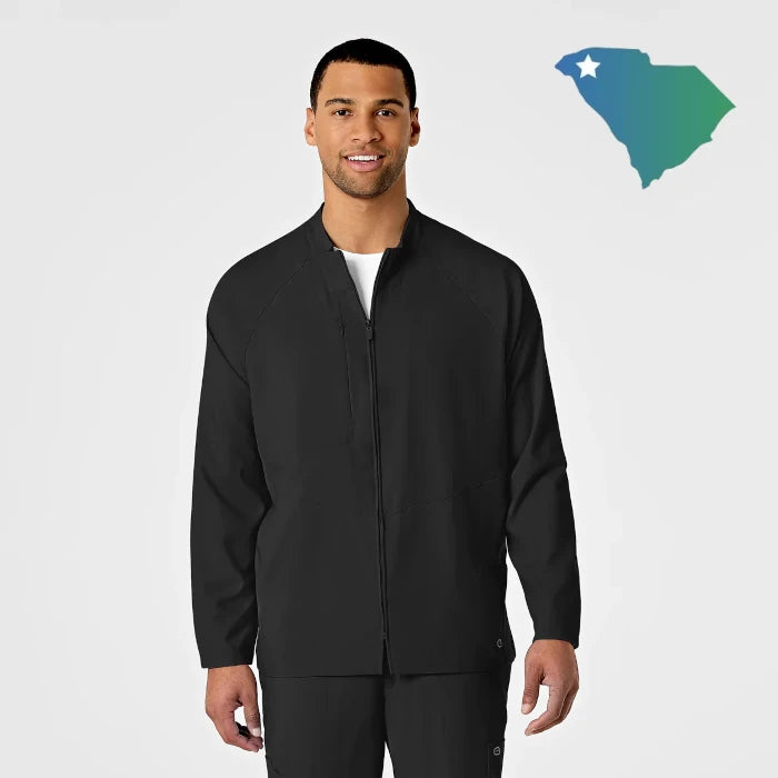 WonderWink W123 (8355) - Men's Zip Front Warm Up Scrub Jacket (UOMS)