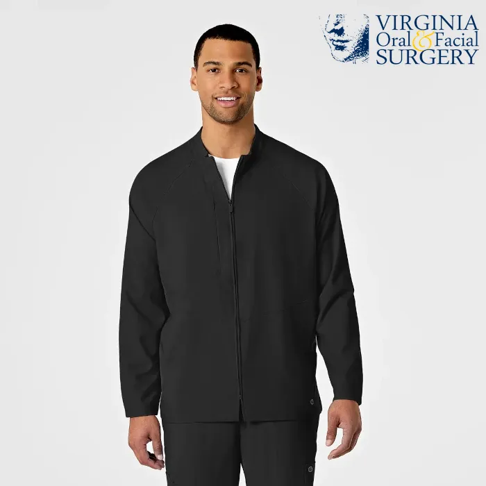 WonderWink W123 (8355) - Men's Zip Front Warm Up Scrub Jacket (VOFS)