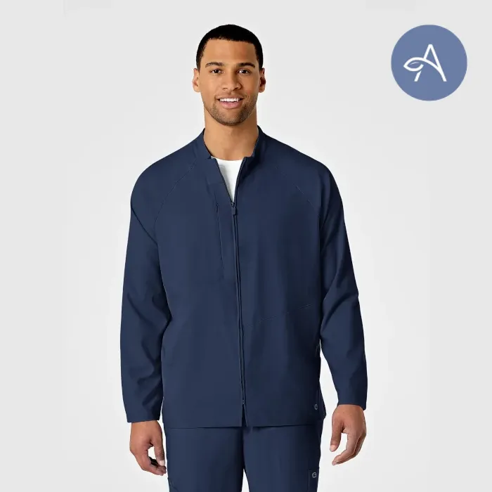 WonderWink W123 (8355) - Men's Zip Front Warm Up Scrub Jacket (AGNIHOTRI)