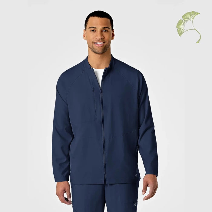 WonderWink W123 (8355) - Men's Zip Front Warm Up Scrub Jacket (AOFS)