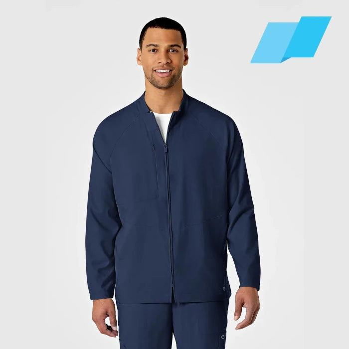 WonderWink W123 (8355) - Men's Zip Front Warm Up Scrub Jacket (Flagship)