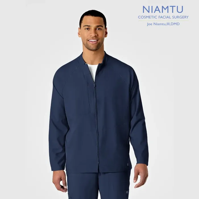 WonderWink W123 (8355) - Men's Zip Front Warm Up Scrub Jacket (NIAMTU)
