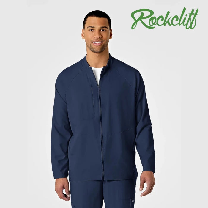 WonderWink W123 (8355) - Men's Zip Front Warm Up Scrub Jacket (Rockcliff)