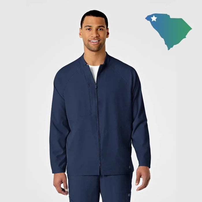 WonderWink W123 (8355) - Men's Zip Front Warm Up Scrub Jacket (UOMS)