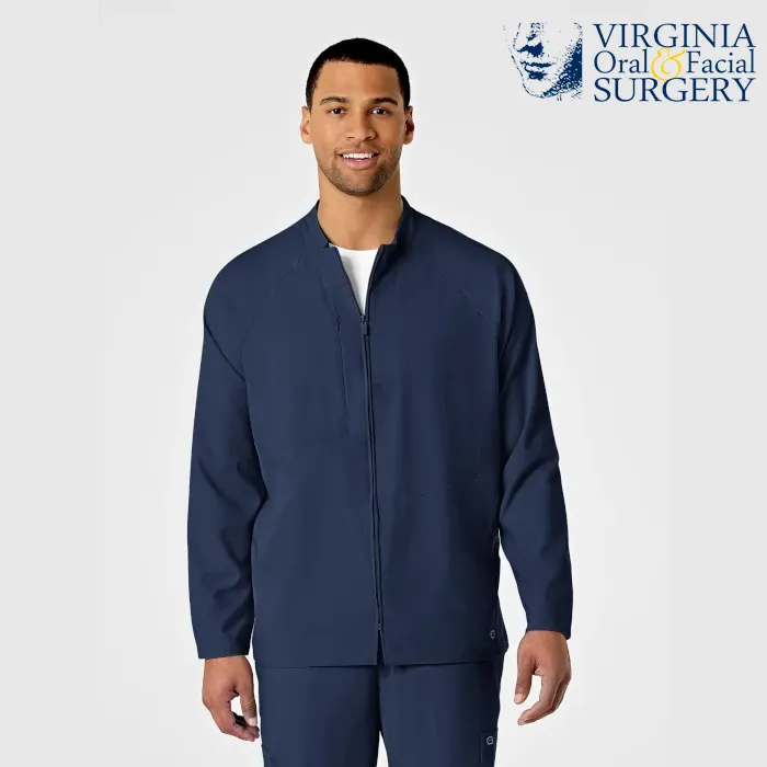 WonderWink W123 (8355) - Men's Zip Front Warm Up Scrub Jacket (VOFS)