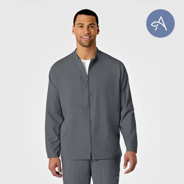 WonderWink W123 (8355) - Men's Zip Front Warm Up Scrub Jacket (AGNIHOTRI)