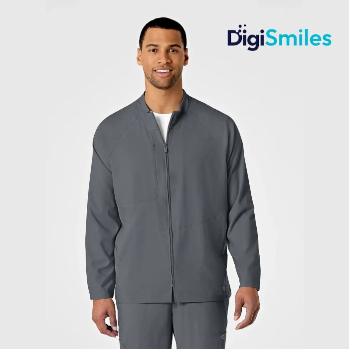 WonderWink W123 (8355) - Men's Zip Front Warm Up Scrub Jacket (DigiSmiles)