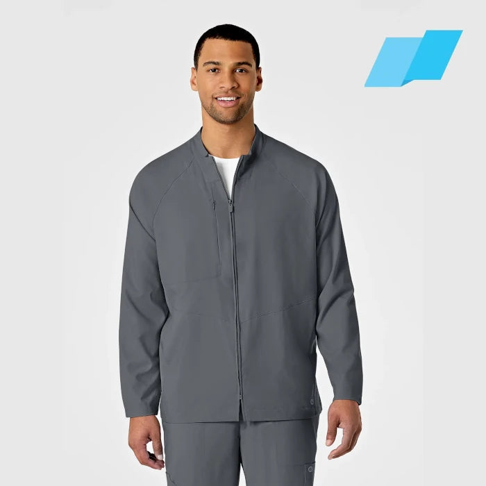 WonderWink W123 (8355) - Men's Zip Front Warm Up Scrub Jacket (Flagship)