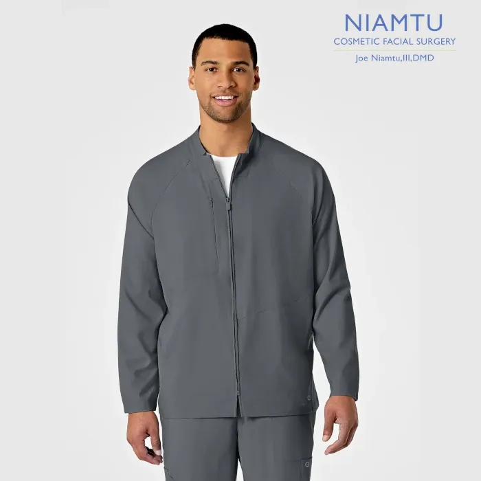 WonderWink W123 (8355) - Men's Zip Front Warm Up Scrub Jacket (NIAMTU)
