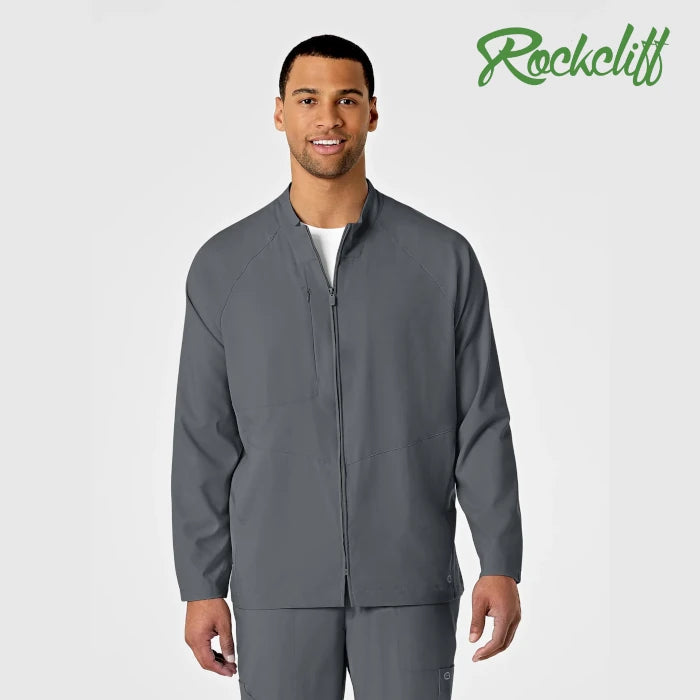 WonderWink W123 (8355) - Men's Zip Front Warm Up Scrub Jacket (Rockcliff)