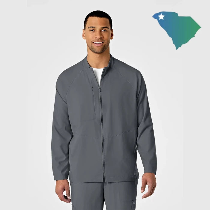 WonderWink W123 (8355) - Men's Zip Front Warm Up Scrub Jacket (UOMS)