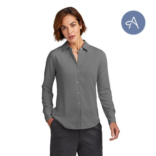 Brooks Brothers (BB18007) Women’s Full-Button Satin Blouse (AGNIHOTRI)