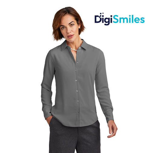 Brooks Brothers (BB18007) Women’s Full-Button Satin Blouse (DigiSmiles)