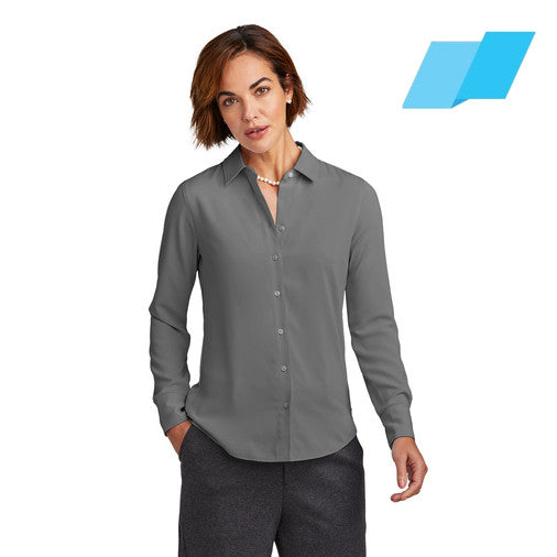 Brooks Brothers (BB18007) Women’s Full-Button Satin Blouse (Flagship)