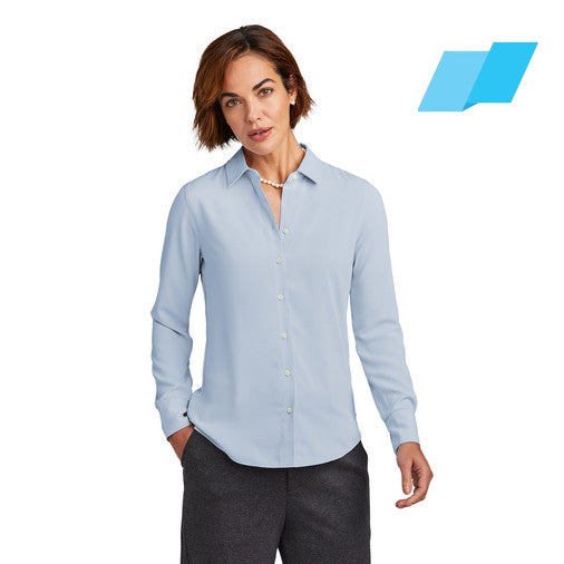 Brooks Brothers (BB18007) Women’s Full-Button Satin Blouse (Flagship)